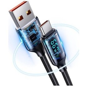 Resim Usams US-Sj544 Dijital Göstergeli Çipli Örgülü PD 66 W USB To Type-C Şarj ve Data Kablosu 1.2 M 