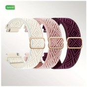 Resim Gaojunshop01 22mm Toz Süt Beyaz Erik Elastik Nylon Çabuk Çıkarılabilir Fitbit Versa 1/2 Kayışı 