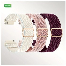 Resim Gaojunshop01 22mm Toz Süt Beyaz Erik Elastik Nylon Çabuk Çıkarılabilir Fitbit Versa 1/2 Kayışı 