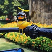 Resim 1 adet Serin Ördek Başlı Gidon Aksesuarı Kask, Moda Gözlükler ve Pervane ile, PVC Sokak Spor Motosiklet Süsü, Bisikletler ve Motosikletler için Eşsiz Hediye Fikri 