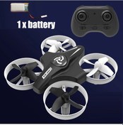Resim Mini Rc Drone 4ch 6 Eksenli Başsız Mod Helikopter 360 Derece Çevirme Uzaktan Black 1 Battery 1704v 