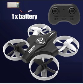 Resim Mini Rc Drone 4ch 6 Eksenli Başsız Mod Helikopter 360 Derece Çevirme Uzaktan Black 1 Battery 1704v 