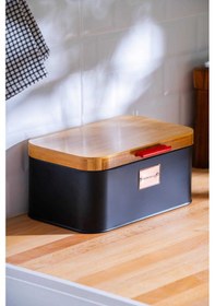 Resim Acar Sirius Bambu Kapaklı Ekmek Saklama Kutusu - 30 Cm. Siyah 