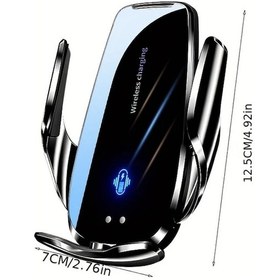 Resim Dashanshop Kablosuz Araç Şarj Standı Samsung Xiaomi İphone Uyumlu İçin Siyah Hızlı Şarj 