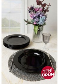 Resim Keramika Siyah Assos Servis Tabağı 28 Cm 6 Adet 650 Siyah 