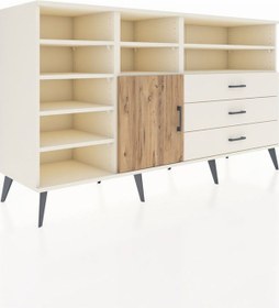 Resim Kronos Konsol 8 Raflı 3 Çekmeceli Tek Kapaklı 176x59x99 Aytaşı-ç Aytaşı-çam/aytaşı 