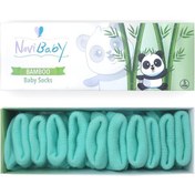 Resim Novibaby 5'li Bambu Yenidoğan Bebek Çorabı I Sea Green I 0-6 ay Turkuaz 