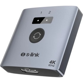 Resim S-LINK Sl-lu602, 2xhdmı, 4k, 60hz, Monitör Çoklayıcı (1pc-2monitör Veya 2pc- 1monitör) Çift Yönlü Sw 
