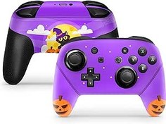 Resim Tacky design Purple Halloween Skin for Nintendo Switch Pro Controller skin, Spooky Decals Vinyl 3m Stickers Full wrap Cover 