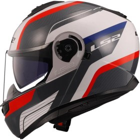 Resim Ls2 Strobe 2 Monza Siyah-Beyaz-Kırmızı Kask 