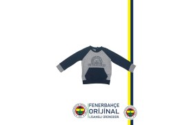 Resim Fenerbahçe Fb Logo Sarı-Lacivert Bebek Sweat 