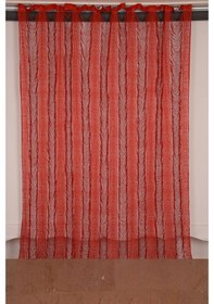 Resim Italyan Model Kırmızı Renk Ip Perde Hazır Ip Perde 220x270 