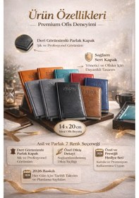 Resim Turuncu Premium Deri Görünümlü Ajanda 14x20 Cm 7 Renk Seçenekli Sert Kapak Yönetici Planlayıcı Turuncu 