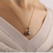 Resim 14 Ayar Nazarlık Altın Kolye Mine Minimal N11.5367 