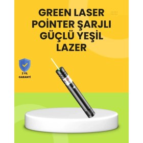 Resim Uzun Mesafe Görünürlüklü Yeşil Lazer Pointer Şarjlı - TK002M-6W2Z64 