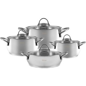 Resim Hsr-hisar Verona 8 Parça Çelik Tencere Seti Gümüş 