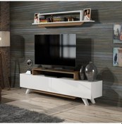 Resim Tv Ünitesi Herry Beyaz Ceviz 150 Cm 