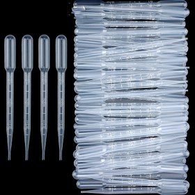 Resim 50 Adet Şeffaf Plastik Gradüe Pipet Seti - Esansiyel Yağlar, Laboratuvar Malzemeleri için Hassas Ölçüm ve Transfer Aracı - Elde Yıkanabilir, Kokusuz, Dikdörtgen Şekil, Hassas Araç 