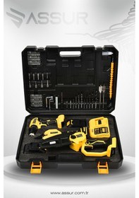 Resim Assur ASR1046 18V Matkap Budama Testeresi Makası 3'lü Set Sarı 