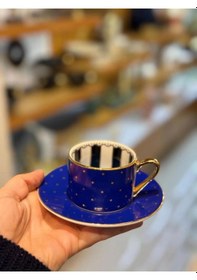 Resim 6 Renk Puantiyeli 6 Kişilik Türk Kahvesi Fincanı Çok Renkli 