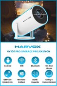 Resim HARVOX HY300 Pro Upgrade Projeksiyon Cihazı Taşınabilir Android Sistemli Wifi HDMI USB Destekli Projektör 