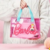 Resim Kadınlar için Barbie Sunshine Serisi Şeffaf Plaj Çantası, Taşınabilir ve Kullanımı Kolay Seyahat Çantası, Günlük İşe Gidiş-Geliş ve Tatil İçin Uygun 