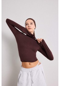 Resim Defacto Modal Kaşmir Yumuşak Dokulu Balıkçı Yaka Uzun Kollu Üst-fall İn Love F3167ax25aubn327 Kahve 