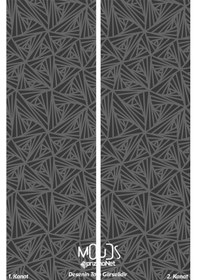 Resim Gri Üçgen Desenli Süet Oturma Odası Salon Fon Perde Dijital Baskılı Ekstrafor Büzgü 2 Kanat Prd-1072 Çok Renkli 