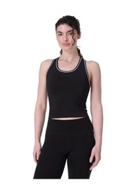 Resim Sweaty Betty Sweaty Betty Athlete Crop Seamless Workout Kadın Siyah Koşu Tişört Blk Siyah 