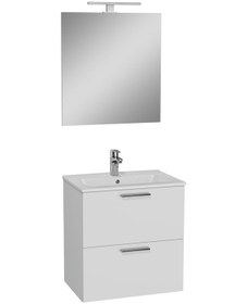 Resim Mia 75021 Banyo Dolabı Seti, Çekmeceli, 60 Cm, Parlak Beyaz 