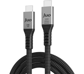 Resim Juo USB 4.0 240W 40GBPS Thunderbolt 4 8k 60Hz Usb-C Görüntü Aktarım ve Type-C Hızlı Şarj ve Data Kablosu 1 Metre 