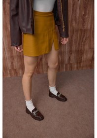 Resim Kalın Poli Taban Zincir Aksesuarlı Kadın Bordo Günlük Loafer Tbfzlcmc115 Bordo 