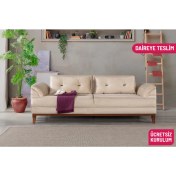 Resim Perla Sofa Lafonten Üçlü Yataklı Kanepe Babyface Krem 