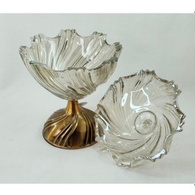 Resim Güven Home Store Açık Bal Rengi Kristal Diagonal Oyma Desenli Kapağı Kulplu Orta Boy Gondol 