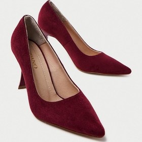 Resim Mubiano Hakiki Deri MB970-BRD Kadın İnce 9 cm Topuklu Bordo Süet Stiletto & Topuklu Ayakkabı 