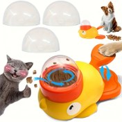 Resim İnteraktif İtmeyle Oynatma Köpek Ödülü Dağıtıcı Oyuncak - Yavaş Besleyici Bulmaca, Ördek Tasarımı, Sağlıklı Beslenmeyi ve Zihinsel Gelişimi Teşvik Eder, Dayanıklı Plastik, Tüm Irk ve Boyutlar İçin Uygun, Kedi ve Köpek Ödülleri | Ördek Şekli | Dayanıklı Plastik 