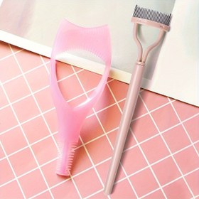 Resim 2 Adet Kirpik Makyaj Aracı, 3'ü 1 Arada Makyaj Kirpik Aracı Üst Alt Kirpik Maskara Uygulayıcı Kılavuzu, Kirpik Tarak Makyaj Maskara Uygulayıcı Metal Diş Kirpik Ayırıcı Kıvırıcı Sahte Kirpik Bakım Fırçaları 