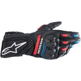 Resim Alpinestars Honda Sp-8 V3 Korumalı Motosiklet Eldiveni Siyah Kırmızı Beyaz Mavi 