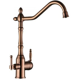 Resim Fkn Se Borulu Rose Altın Arıtmalı Eviye Bataryası 