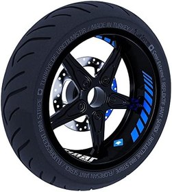 Resim Moto Rider 4'lü Sticker Seti Azur Mavi İç Dış Jant Şeridi Kask ve Çamurluk 