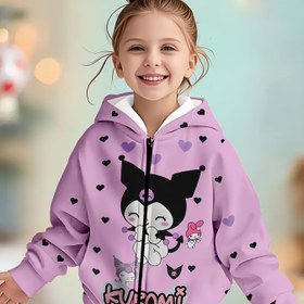 Resim Sanrio için for kuromi Kızlar Kapüşonlu Sweatshirt - 3D Baskı Uzun Kollu Pullover Sevimli Karikatür Tasarımı, Siyah ve Pembe Detaylar, Sonbahar/Kış Dış Mekan Aktiviteleri, Seyahat ve Rahat Sokak Giyim, Tatil Hediyesi, Sevimli Sweatshirtler, Sonbahar Kış Giyim, Canlı Grafik Tasarımı, Rahat Uygunluk 
