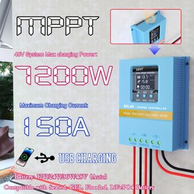 Resim 7200W Maksimum 150A MPPT Güneş Şarj Kontrol Cihazı Akıllı Soğutma Fanlı, 60A-12V/24V/36V Otomatik Algılama, Çift USB, 7 Mod + LCD Ekran, Kurşun Asit/LiFePO4 Bataryalar için Geliştirilmiş Isı Dağıtımı, Solar Ev/RV/Açık Hava Sistemleri, Solar Güç İstasyonu, RV Güç Kaynağı, Sağlam Yapı, Dayanıklı Elektronik Cihaz, Açıklık Gücü, Kompakt Tasarım, Güvenilir Performans, Açıklık Yaşamı 