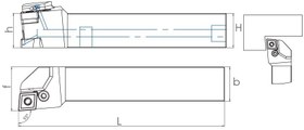 Resim P Sistem - ISO PCLNR/L-JT 95° Dış Çap Torna Kalemi 