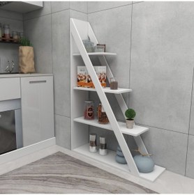 Resim Arnetti Arven 4 Raflı Dekoratif Mutfak Rafı, Beyaz - Arven 