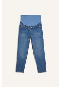 Resim Defacto Straıght Fıt Beli Lastikli Bilek Boy Jean Yıkamalı Hamile Pantolon H2077ax26smnm28 