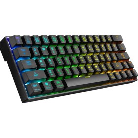 Resim Rampage KB-RX63 B-Atom Siyah Bluetooth Rgb Backlight Red Swıtch Mekanik Q 63 Tuşlu Mini Gaming Oyuncu Klavyesi 