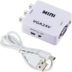 Resim 5004 Vga To Av 3Rca Video Çevirici Dönüştürücü Adaptör 3.5mm 1080 