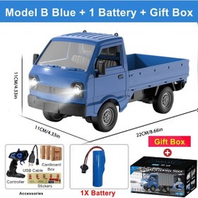 Resim 1:16 Uzaktan Kumanda Araba Simülasyon Drift Tırmanma Rc Kamyon Led Küçük Kargo Kf21b Blue 1b Box Mavi 