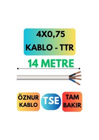 Resim Öznur 4x0,75 Ttr Kablo Metre Seçenekli Beyaz - 14 Metre 