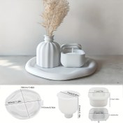 Resim Reçine Döküm Kalıpları 3 adet/takım depolama kutusu Silikon kalıp DIY düzensiz yuvarlak tepsi epoksi reçine kalıbı El yapımı alçı beton çimento el sanatları Kare mücevher konteyneri mumluk kalıbı ev dekorasyonu üretim malzemeleri 